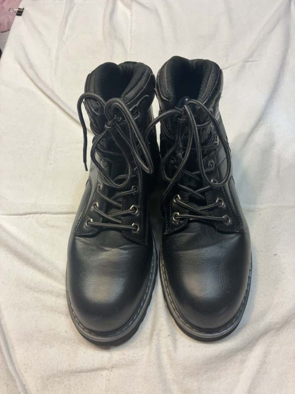 Eddie Bauer Workwear Steel Toe Black Boots Size 9